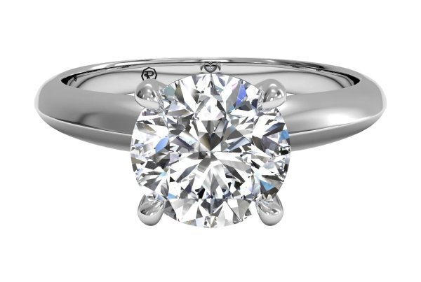Solitaire Diamond Knife-edge Engagement Ring With Surprise Diamonds