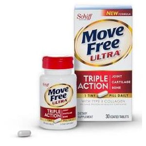 Move Free Ultra Triple Action Joint Supplement with Type II Collagen, Hyaluronic Acid, and Boron for Joint, Cartilage, and Bone Support, 30 tablets