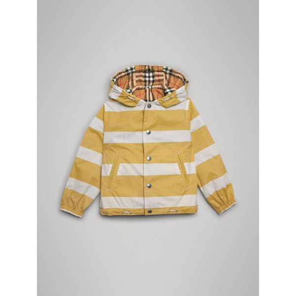 Reversible Stripe and Vintage Check Cotton Jacket