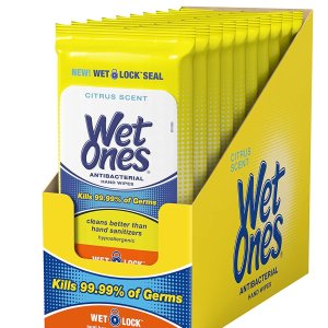 Wet Ones Citrus Antibacterial Hand Wipes Pack Of 10