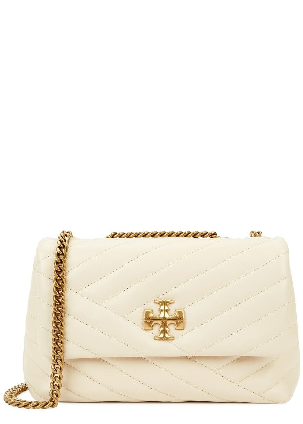 Kira Convertible small cream quilted leather shoulder bag