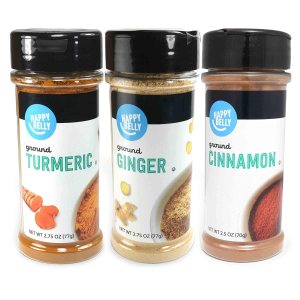 Amazon Brand - Happy Belly Wellness Spices Set: Turmeric, Ginger, Cinnamon