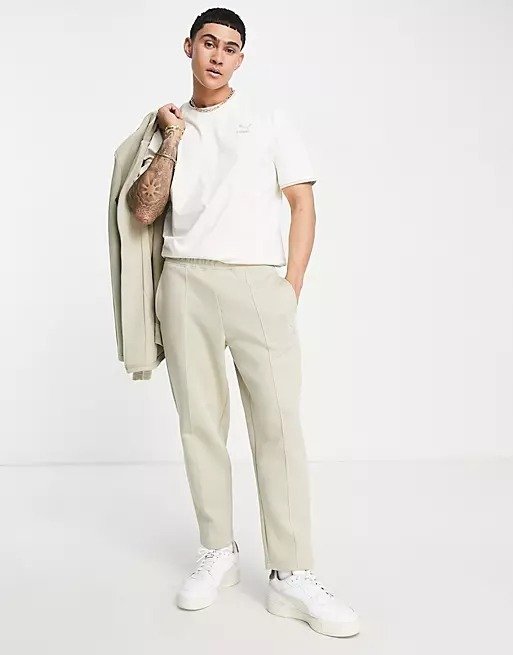 straight leg trousers in spray green- exclusive to asos