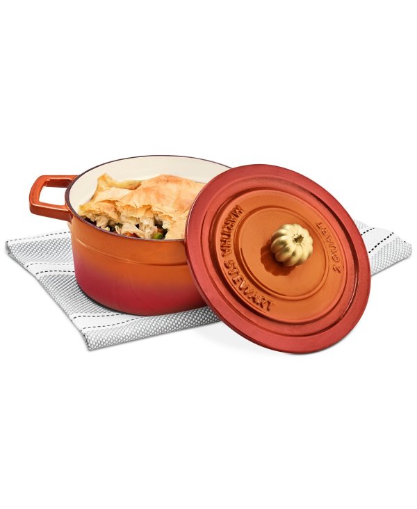 2-Qt. Enameled Cast Iron Dutch Oven with Pumpkin Knob, Created for Macy's