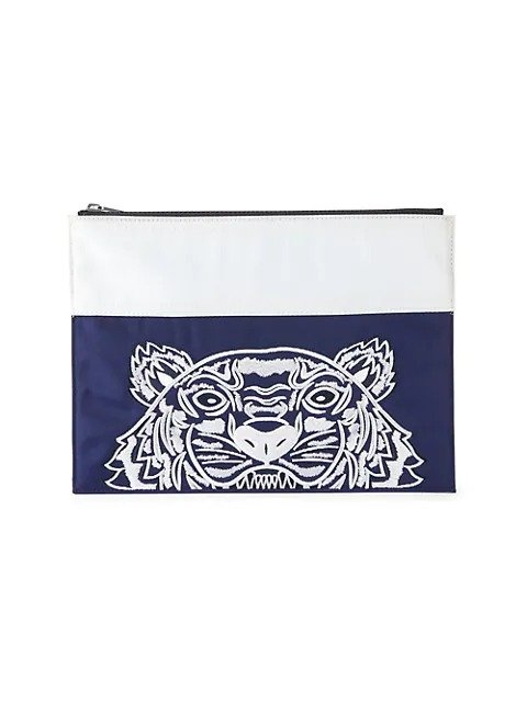 Embroidered Top-Zip Pouch