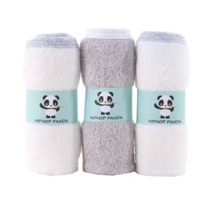 HIPHOP PANDA Bamboo Baby Washcloths, 3 Pack