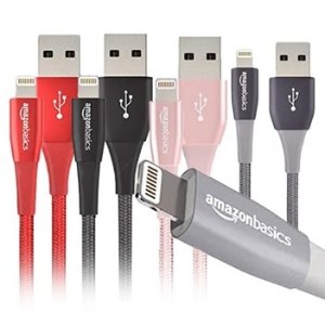 AmazonBasics Premium Lightning to USB-A 数据线 3ft 2根