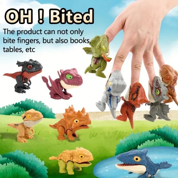 5pcs Mini Dinosaur Finger Puppets - Flexible Joints & 3 In Models - Perfect Collectibles For Boys & Girls! La Ferme Random Color