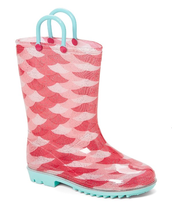 Pink Scales Rain Boot - Girls