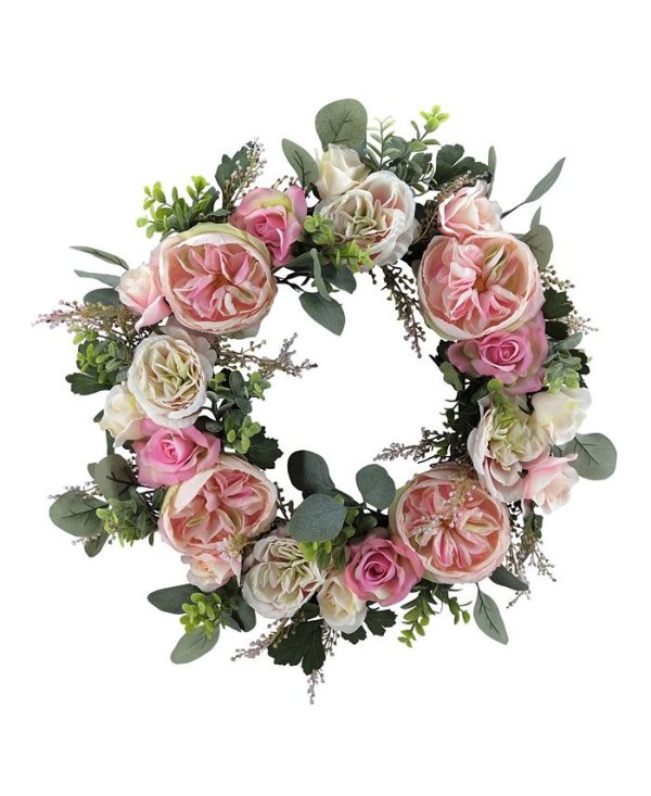 Valentine's Day Ombre Rose & Vine Artificial Wreath, Created for Macy's