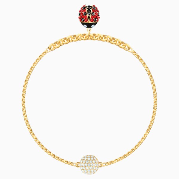 Remix Collection Ladybug Strand, Multi-colored, Gold-tone plated by