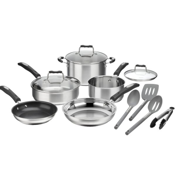 12-Piece Cookware Set Stainless Steel