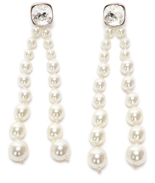 Chandelier Pearl & Crystal Earrings