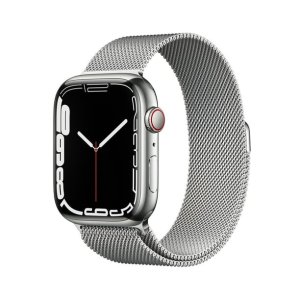Apple Watch Series 7 GPS + Cellular Stainless Steel Case with Graphite Milanese Loop