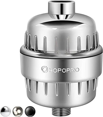 HOPOPRO 18 Stages Shower Filter, High Output Universal Shower Head Filter Chlorine Filter Hard Water Filter Water Softener Showerhead Filter Remove Chlorine Fluoride Heavy Metals Sediments Impurities