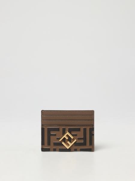 : credit card holder in leather with monogram - Tobacco |wallet 8M0445ADYM online at GIGLIO.COM