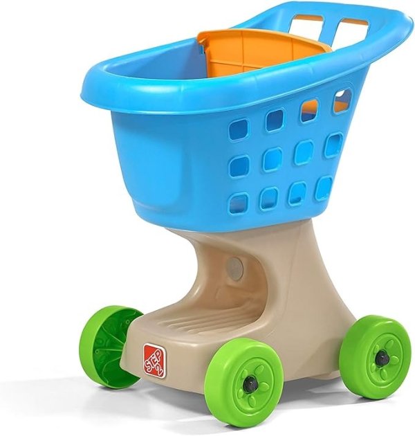 Little Helper's Shopping Cart for Kids, Grocery Store Pretend Play Toy for Toddlers Ages 2+ Years Old, Durable, Easy Assembly, Bright Colors, Blue