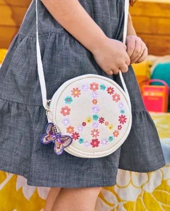 Girls Embroidered Peace Bag - Music Festival | Gymboree - NATURAL