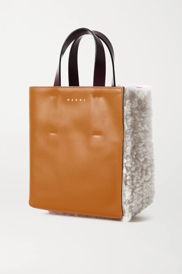 Museo mini shearling and leather tote
