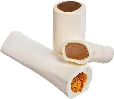Filled Dog Bones (Flavors: Peanut Butter, Cheese, Bacon, Beef, etc.) Made in USA Stuffed Bulk 3 to 6" Femur Dog Dental Treats & Chews, American Made