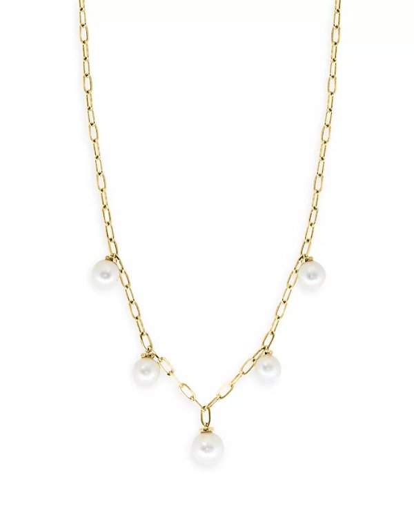 Cultured Freshwater Pearl Dangle Statement Necklace in 14K Yellow Gold, 18" - 100% Exclusive