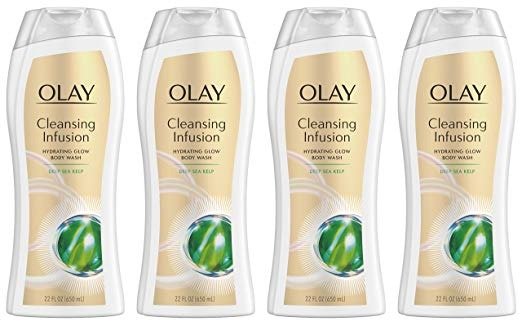 Body Wash for Women by Olay, Cleansing Infusion Hydrating Body Wash with Deep Sea Kelp, 22.0 Fluid Ounce (Pack of 4)