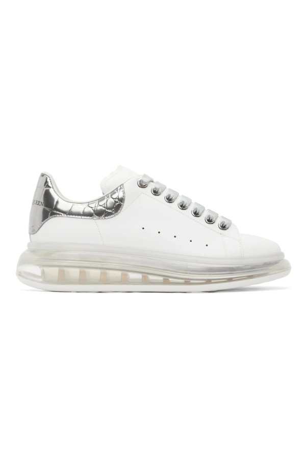 SSENSE Exclusive White & Silver Croc Clear Sole Oversized Sneakers
