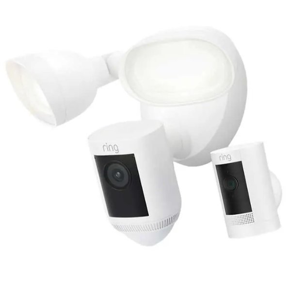 Security Floodlight Cam Wired Pro with Stick Up Cam Battery (3rd gen)