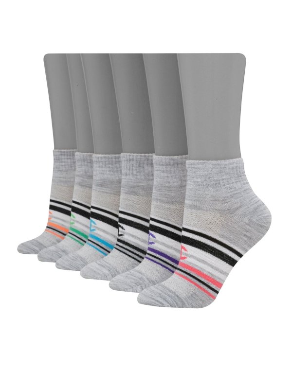 Ankle Socks 6-pairs Women's Double Dry Wicking Assorted Greys sz 5-9