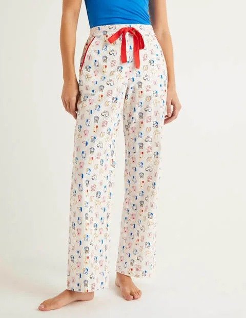 Phoebe Pj Pants - Ivory and Bold Blue, Rufus | Boden US