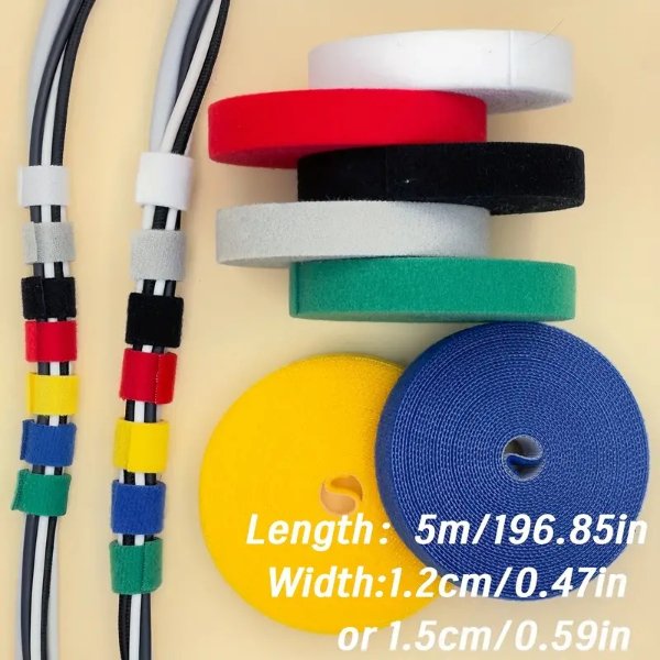 Desktop Cable Organizer Cuttable Wire Strap Ties Data Cable Storage 196 8 0 59in - Electronics - Temu