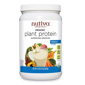 Nutiva 有机植物蛋白香草口味代餐奶昔粉 1.4磅