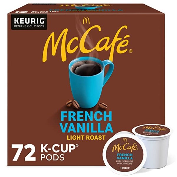 French Vanilla, Single Serve Coffee Keurig K-Cup Pods, Flavored Coffee, 72 Count