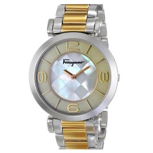 Salvatore Ferragamo Women&#39;s FG3060014 Gancino Two-Tone Watch with Link Bracelet