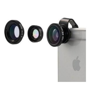 Camera Lens - Universal Detachable 180°Fish Eye Lens Wide Angle Lens Micro Lens 3 in 1