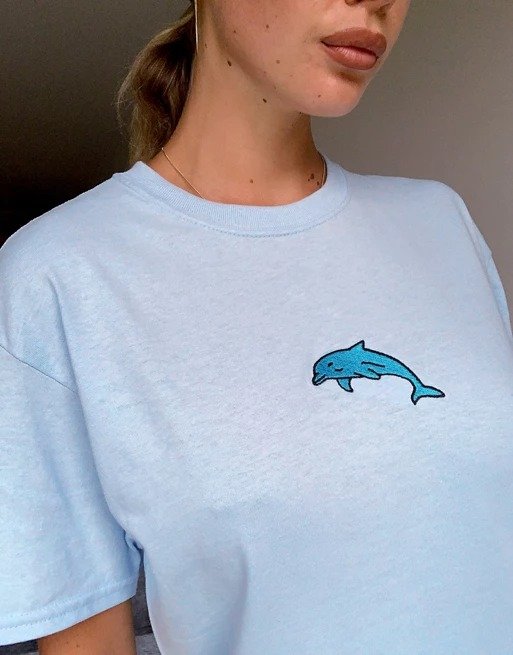 embroidered dolphin t-shirt | ASOS