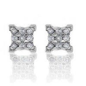 1/4 Carat tw Square Diamond Stud Earrings in Sterling Silver 