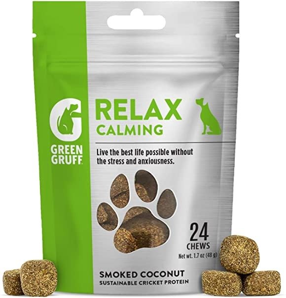 Relax - Calming Chews for Dogs. Help Manage Everyday Stress & Nervousness. Proven, Organic Ingredients for Relaxation - Melatonin & Dopamine Producing Sleep Aid