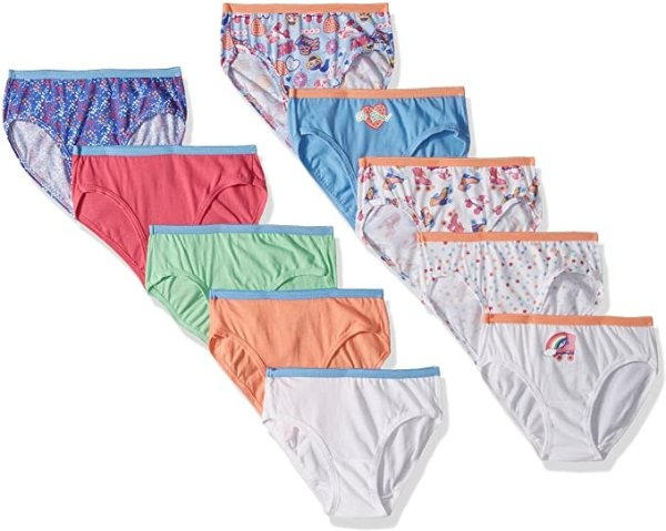 Hanes Girls' Low Rise Brief Multipack 10.00