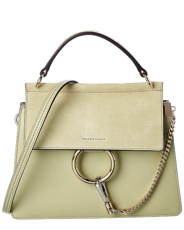 Faye Small Leather & Suede Shoulder Bag