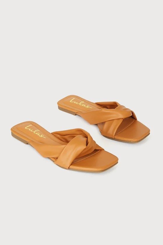 Santi Camel Slide Sandals