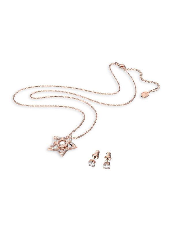 Stella Swarovski Crystal Rose Goldplated 2-Piece Earrings & Necklace Set