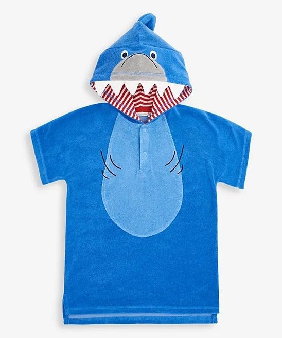 Blue & Gray Shark Hooded Poncho - Infant, Toddler & Boys