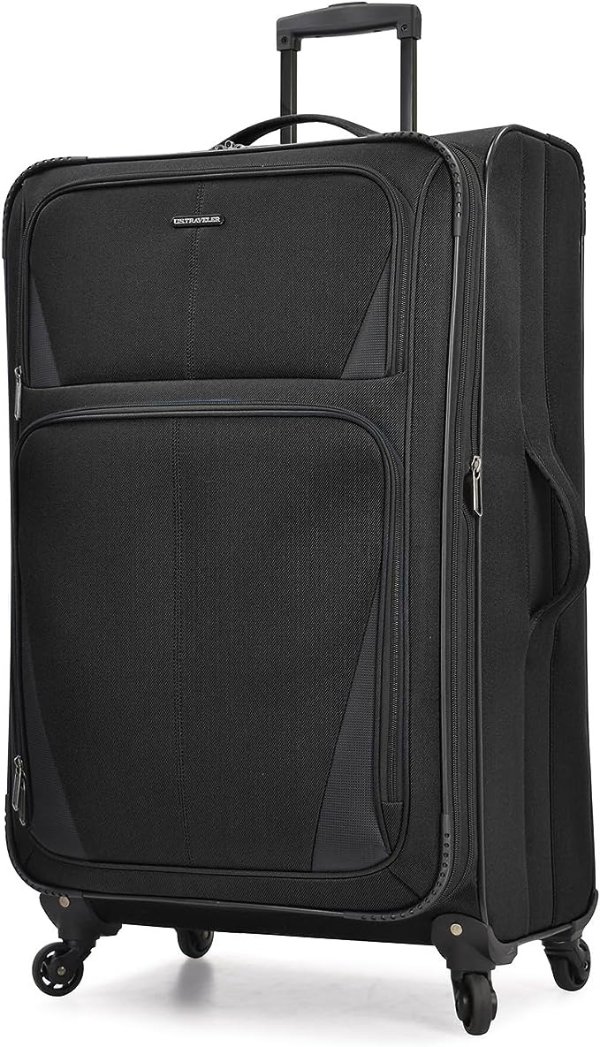 Aviron Bay Expandable Softside Luggage with Spinner Wheels, Black, 30-Inch