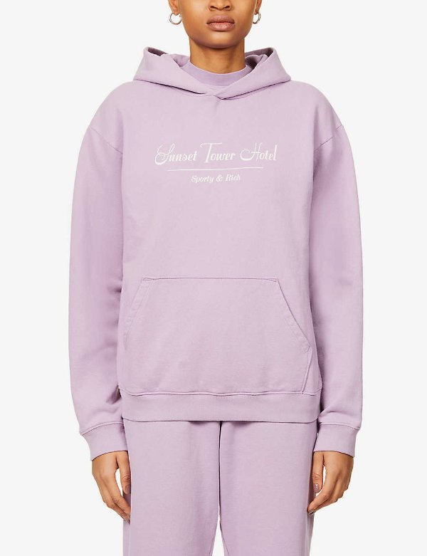 x Sunset Tower branded cotton-jersey hoody
