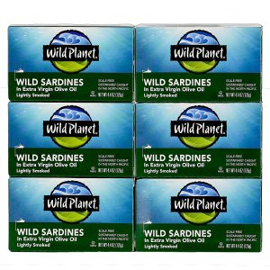 Wild Planet Wild Sardines in Extra Virgin Olive Oil with Sea Salt  4.25 Ounce, 6 Pack
