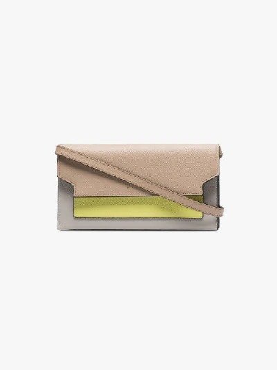 multicoloured leather yellow pocket mini bag