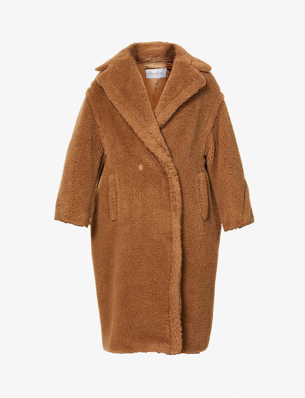 Teddy camel-blend coat