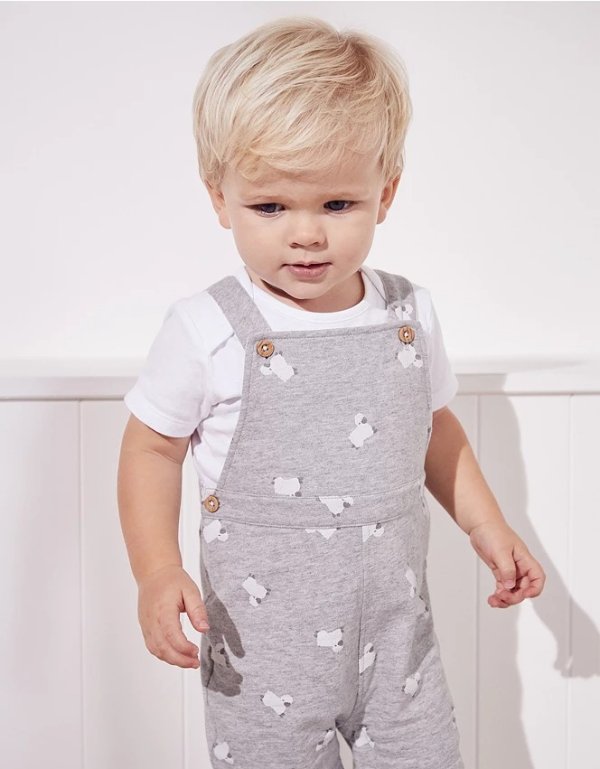Sheep Jersey Dungarees & T-Shirt Set | View All Baby | The White Company