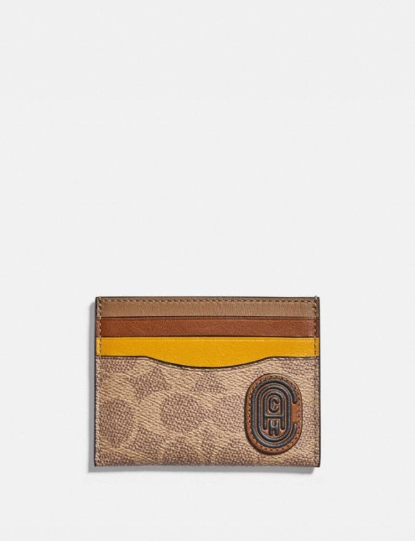 Card Case in Colorblock Signature Canvas With Coach Patch
